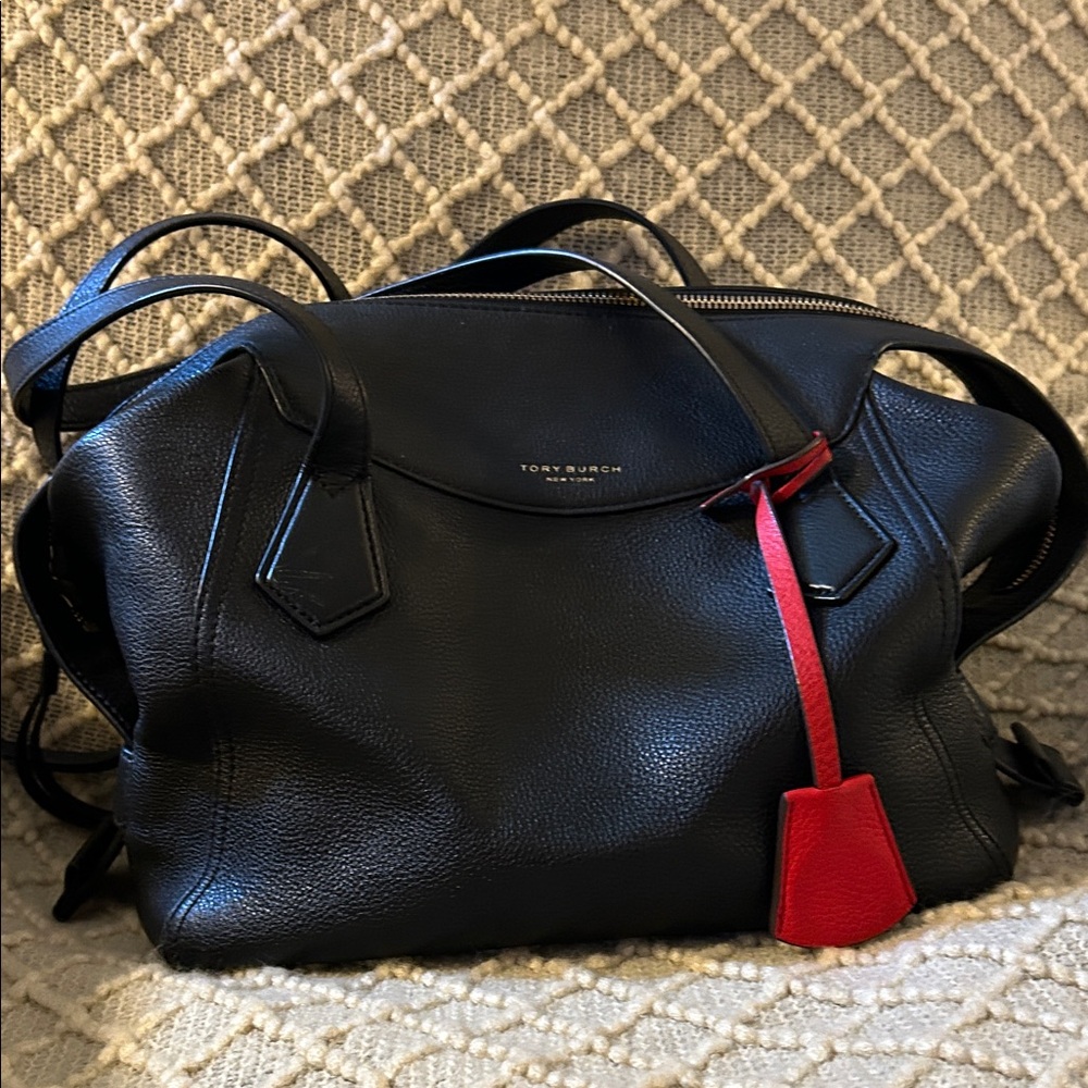 Tory Burch Black and Red Satchel